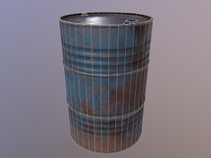 Oil barrel PBR game ready 4 lods Modèle 3D
