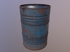 Oil barrel PBR game ready 4 lods Modèle 3D