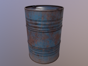 Oil barrel PBR game ready 4 lods Modèle 3D