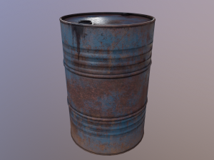 Oil barrel PBR game ready 4 lods Modèle 3D