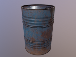 Oil barrel PBR game ready 4 lods Modèle 3D