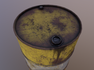 Oil barrel PBR game ready 4 lods Modèle 3D