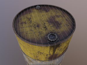 Oil barrel PBR game ready 4 lods Modèle 3D