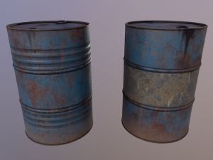 Oil barrel PBR game ready 4 lods Modèle 3D