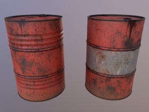 Oil barrel PBR game ready 4 lods Modèle 3D