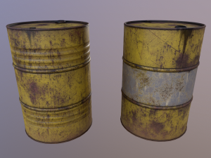 Oil barrel PBR game ready 4 lods Modèle 3D