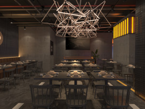 Modern restaurant 3D and rendering Model 3D