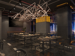 Modern restaurant 3D and rendering Model 3D