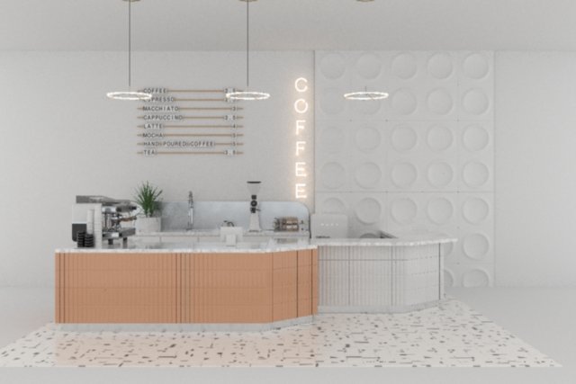 Modern Cafateria - milktea shop 3D 3Dモデル .c4d .max .obj .3ds .fbx .stl .blend 