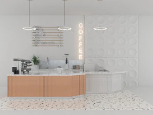 Modern Kafeterya - s&uuml;tl&uuml; &ccedil;ay d&uuml;kkanı 3D 3D Model