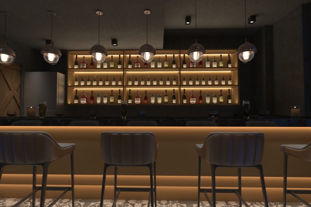 Modern Pub bar 3d and rendering 3D मॉडल .c4d .max .obj .3ds .fbx .stl .blend 