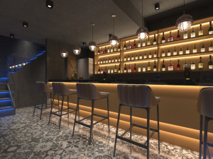 Modern Pub bar 3d and rendering 3D मॉडल