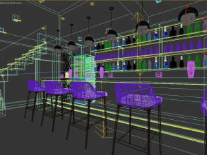 Modern Pub bar 3d and rendering 3D मॉडल