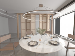 Modern dinning room 3Dmodel and rendering Model 3D