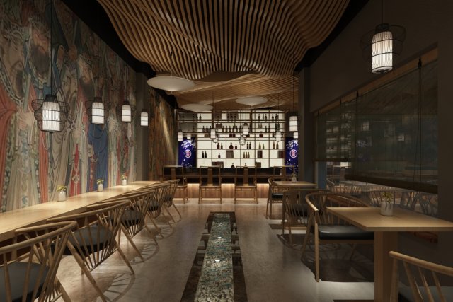 Modern restaurant and bar 3d and rendering 3Dモデル .c4d .max .obj .3ds .fbx .stl .blend 