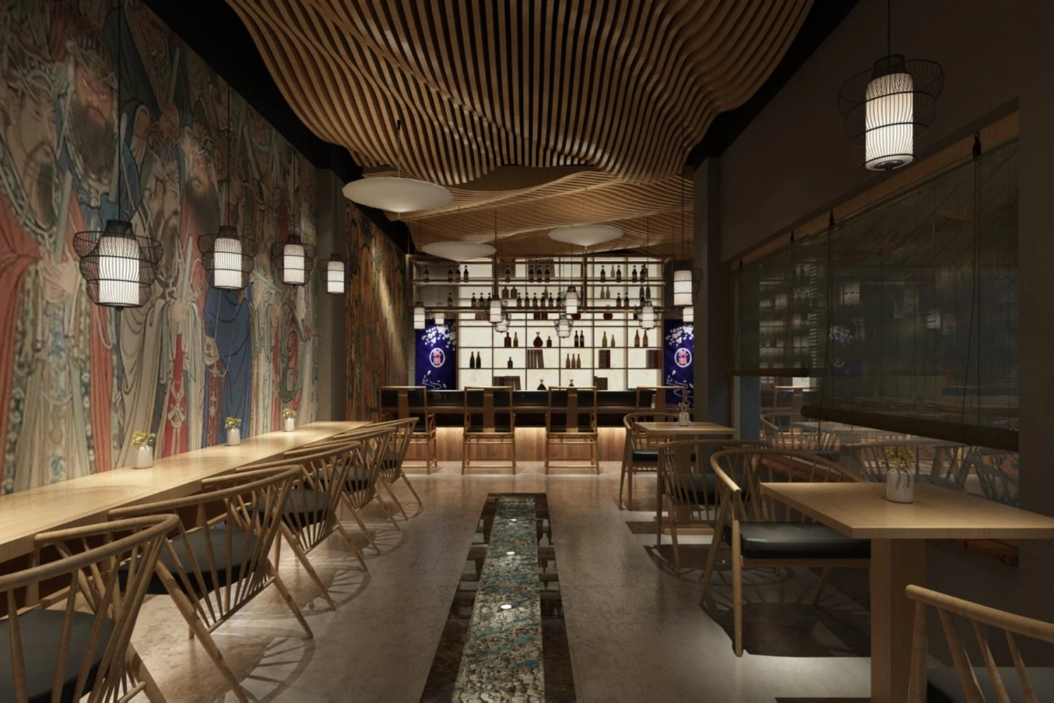 Modern restaurant and bar 3d and rendering 3D Model .c4d .max .obj .3ds .fbx .stl .blend 