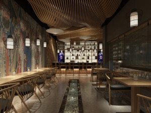 Modern restaurant and bar 3d and rendering 3D-Modell