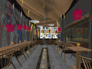 Modern restaurant and bar 3d and rendering 3Dモデル