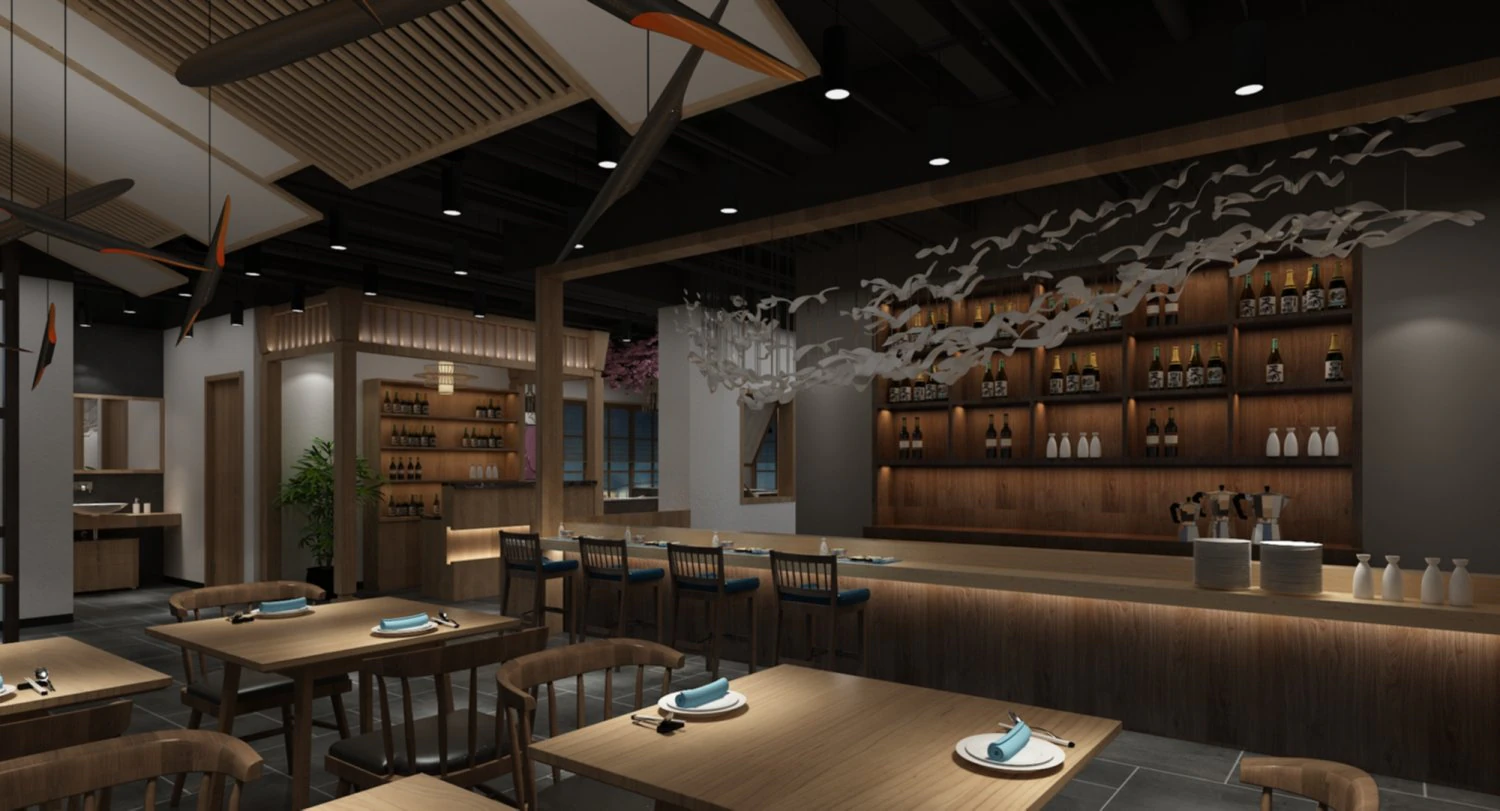 Modern restaurant 3D and rendering 3D Model .c4d .max .obj .3ds .fbx .stl .blend 