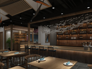 Modern restaurant 3D and rendering Modelo 3D