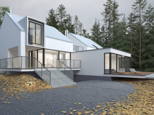 Modern villa building 3D and rendering 3D Model