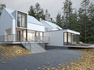 Modern villa binası 3D ve g&ouml;r&uuml;nt&uuml;leme 3D Model