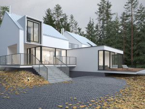 Modern villa building 3D and rendering 3D Model