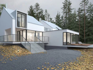 Modern villa building 3D and rendering 3D Model