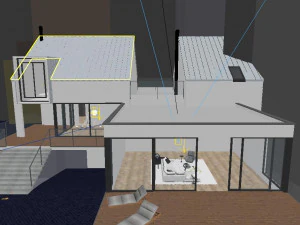 Modern villa building 3D and rendering 3D Model