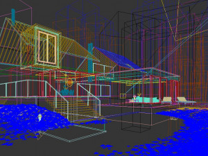Modern villa building 3D and rendering 3D Model