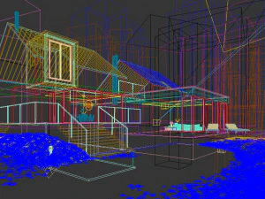 Modern villa building 3D and rendering 3D Model
