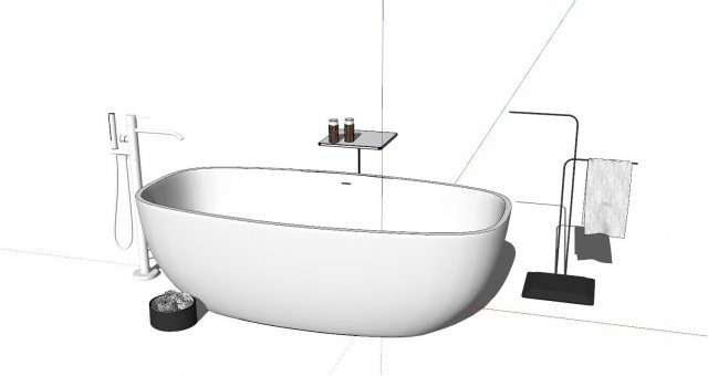 Tub in bathroom 3D Modello 3D .c4d .max .obj .3ds .fbx .stl .blend 