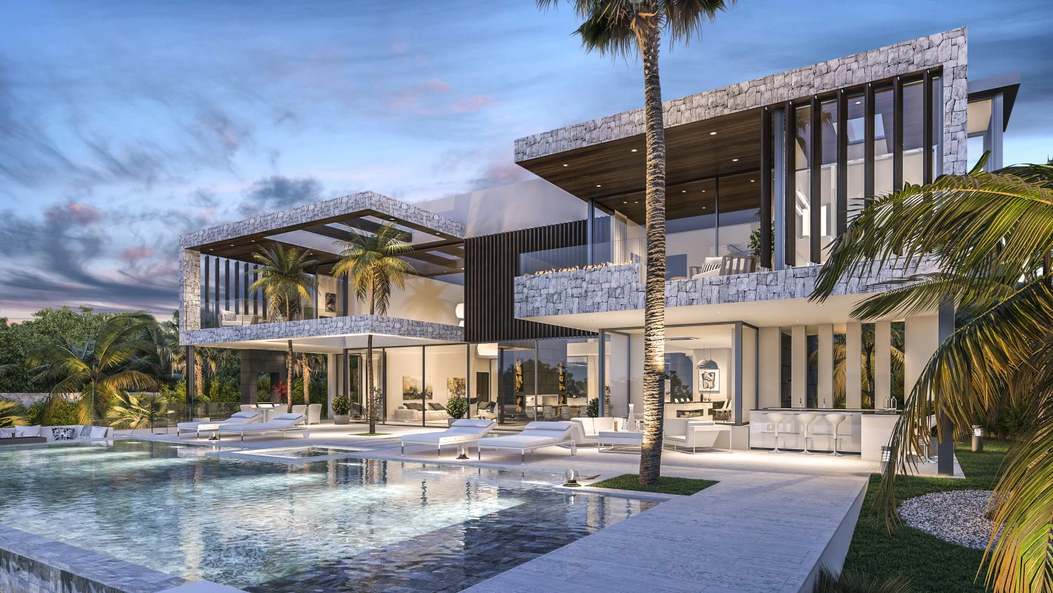Modern luxury villa 3D Model .c4d .max .obj .3ds .fbx .stl .blend 