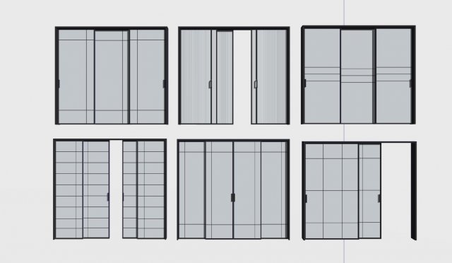 Sliding door Model 3D .c4d .max .obj .3ds .fbx .stl .blend 