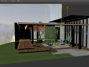 Modern courtyard and landscape Modelo 3D