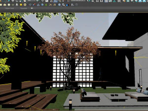 Modern courtyard and landscape 3D Model