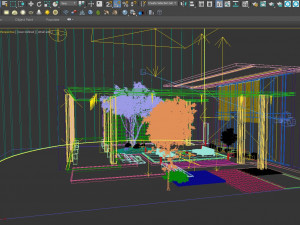 Modern courtyard and landscape Modelo 3D