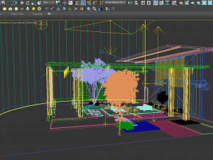 Modern courtyard and landscape 3D Model