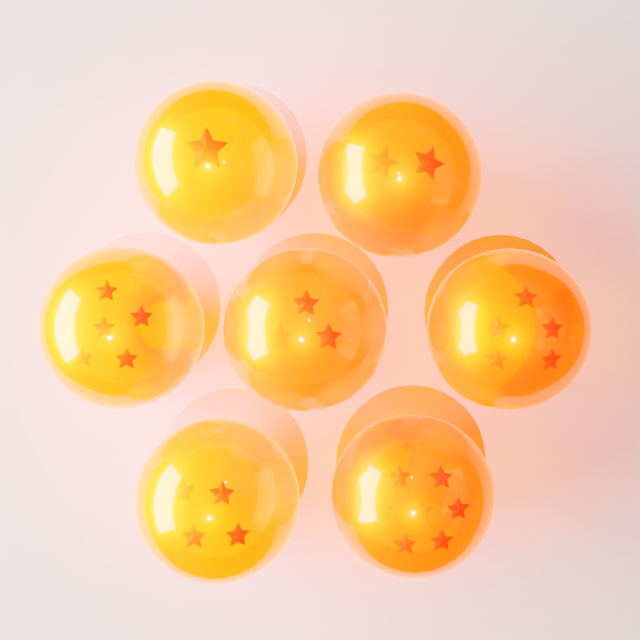 The 7 Dragon balls 3D 模型 .c4d .max .obj .3ds .fbx .stl .blend 