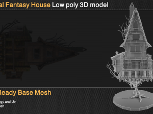 Medieval fantasy house low poly 3D मॉडल