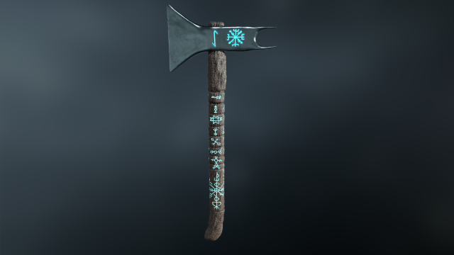 Rune Axe 3D Model .c4d .max .obj .3ds .fbx .stl .blend 