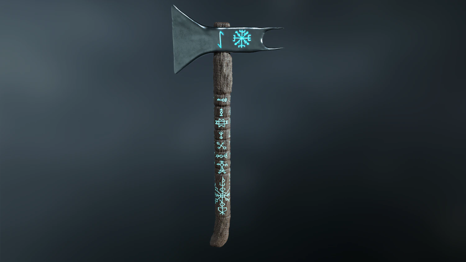 Rune Axe 3D Model .c4d .max .obj .3ds .fbx .stl .blend 