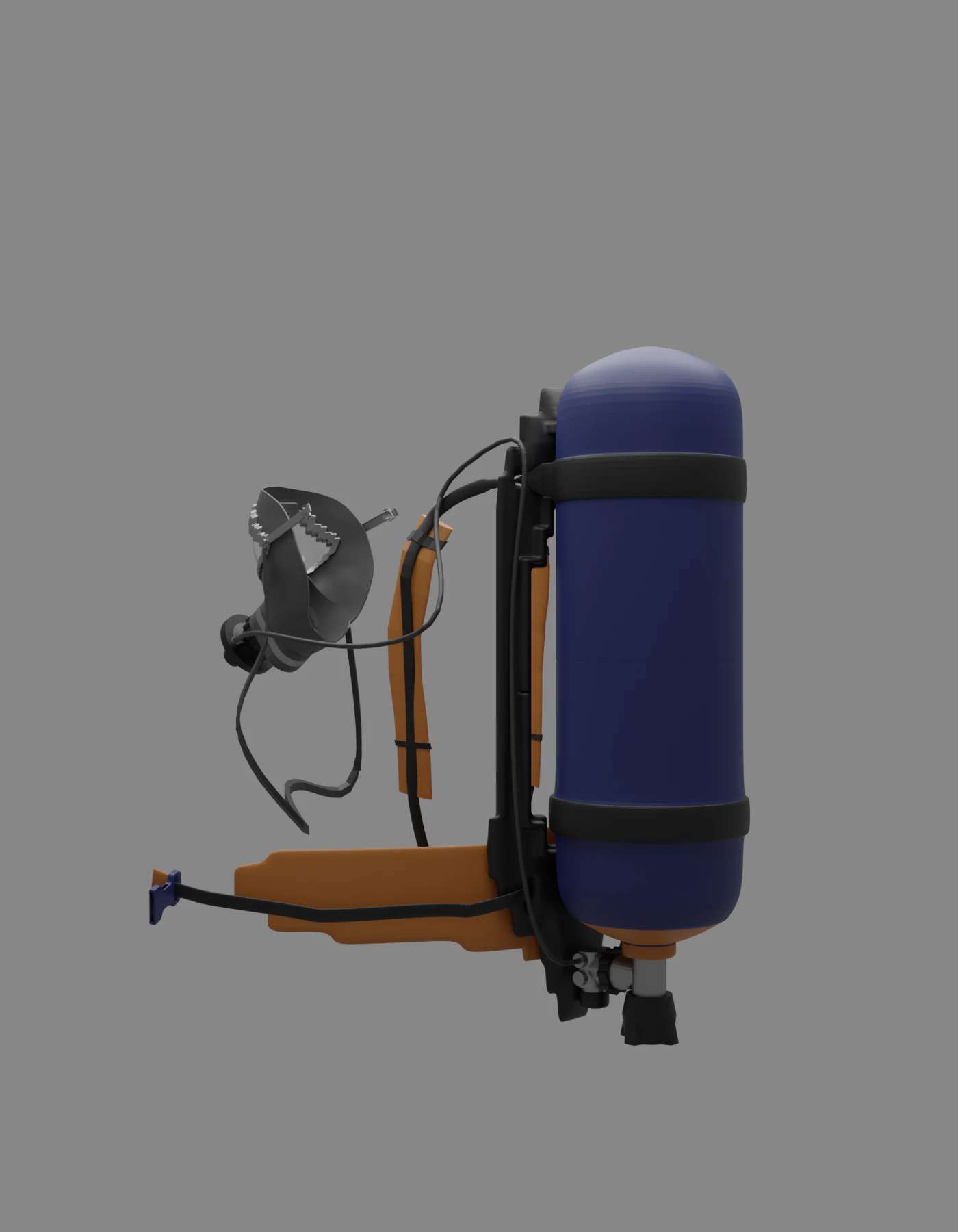 A self-contained breathing apparatus SCBA 3D Model .c4d .max .obj .3ds .fbx .stl .blend