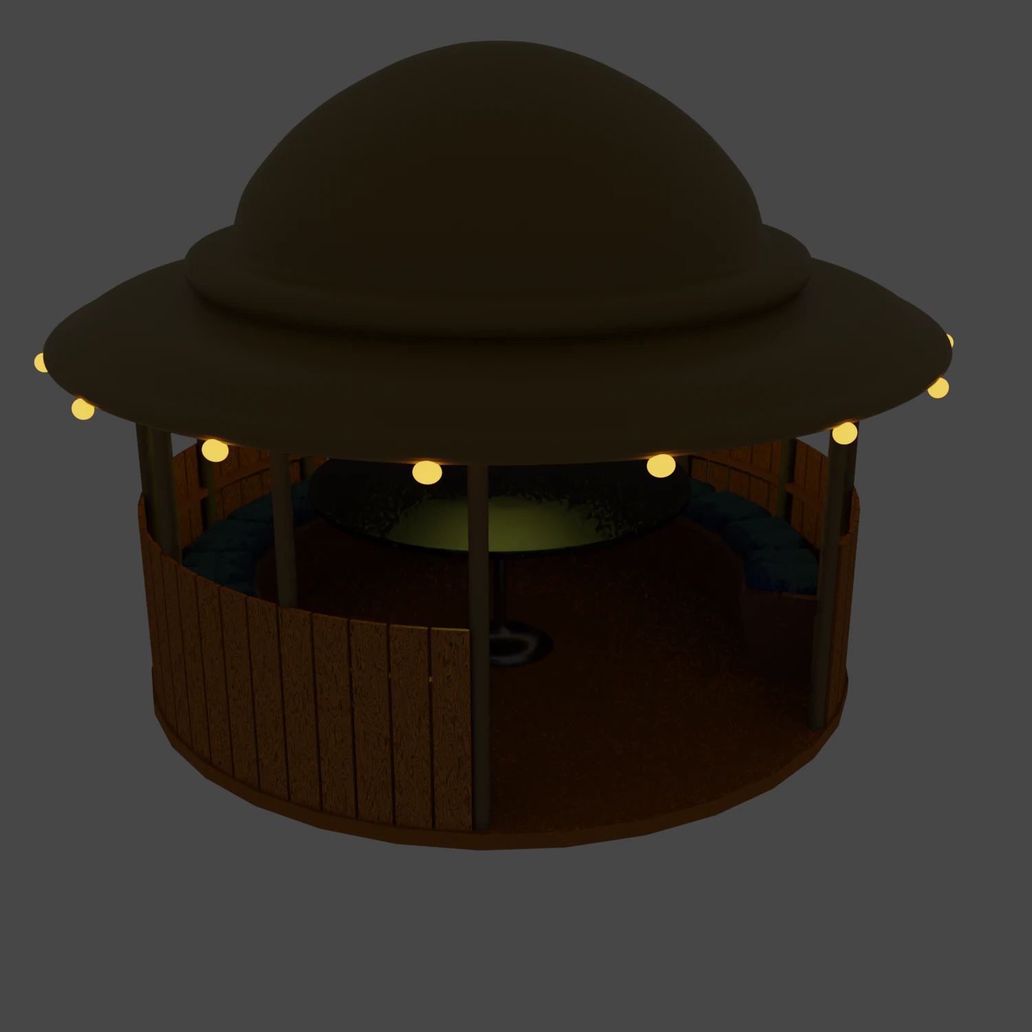 Pavillion with lightnings 3D Model .c4d .max .obj .3ds .fbx .stl .blend 