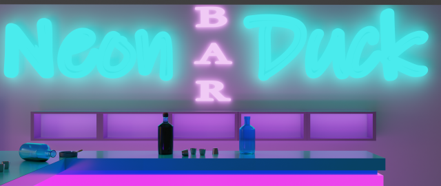 Neon Bar Model 3D .c4d .max .obj .3ds .fbx .stl .blend 
