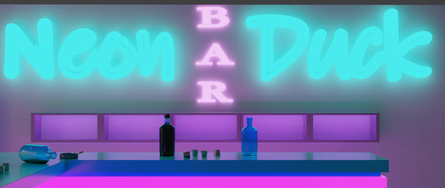 Neon Bar 3D Model .c4d .max .obj .3ds .fbx .stl .blend 