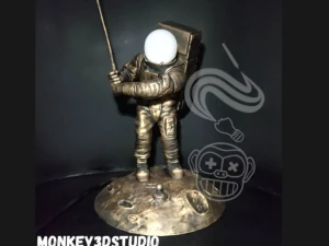 Astronauta giocando al golf-Velador Modello di stampa 3D