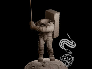Astronauta jugando al golf- Velador 3D 打印模型