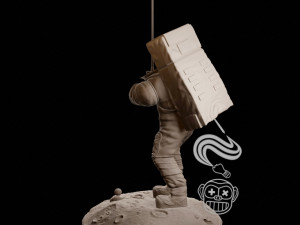 Astronauta jugando al golf- Velador 3D 打印模型