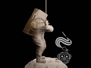 Astronauta jugando al golf- Velador 3D 打印模型
